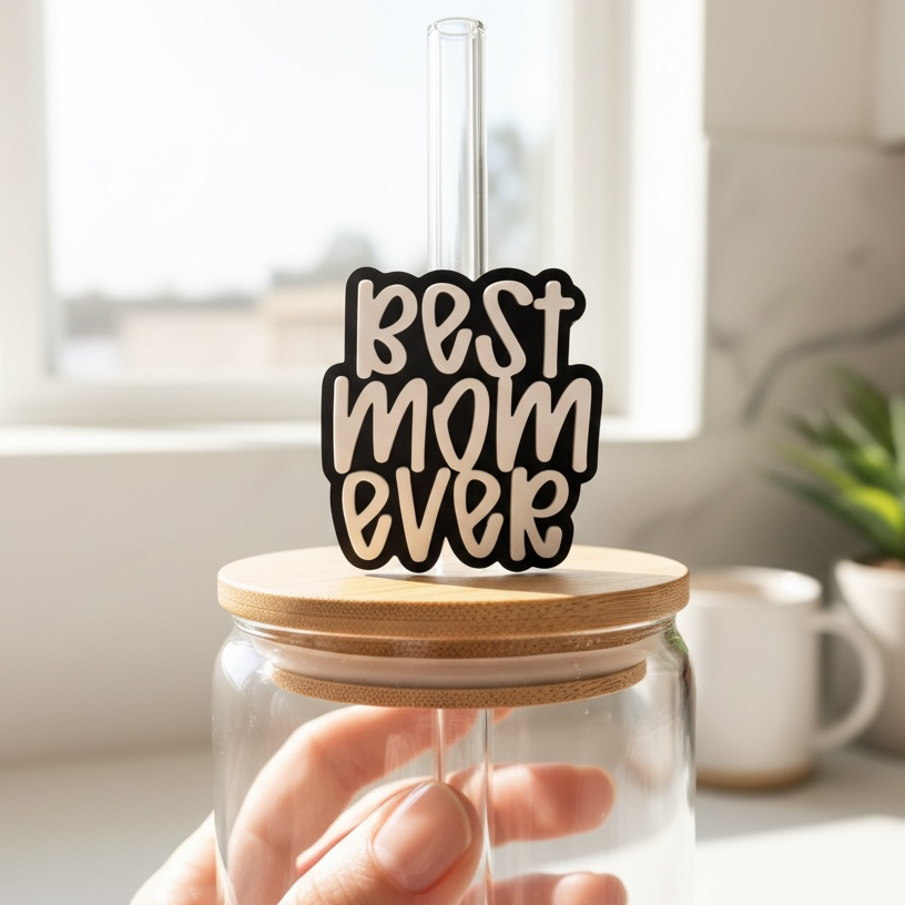 Best Mom Ever Straw Topper